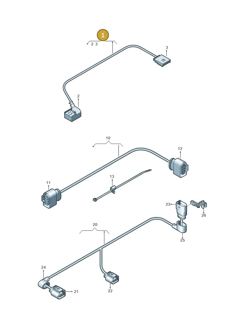 8X0971100C — Audi A1 Sportback (2010-2015) diagram 728972300, position 1