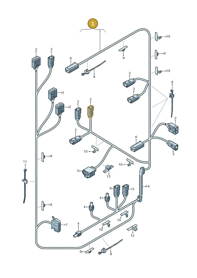 8X0971147BD — Audi A1 Sportback (2014-2018) diagram 708972850, position 1