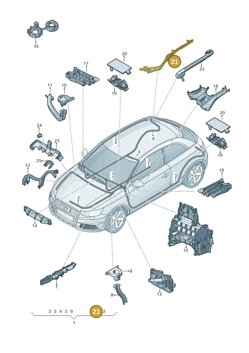 8X0971615 — Audi A1 Sportback (2014-2018) diagram 792971800, position 21