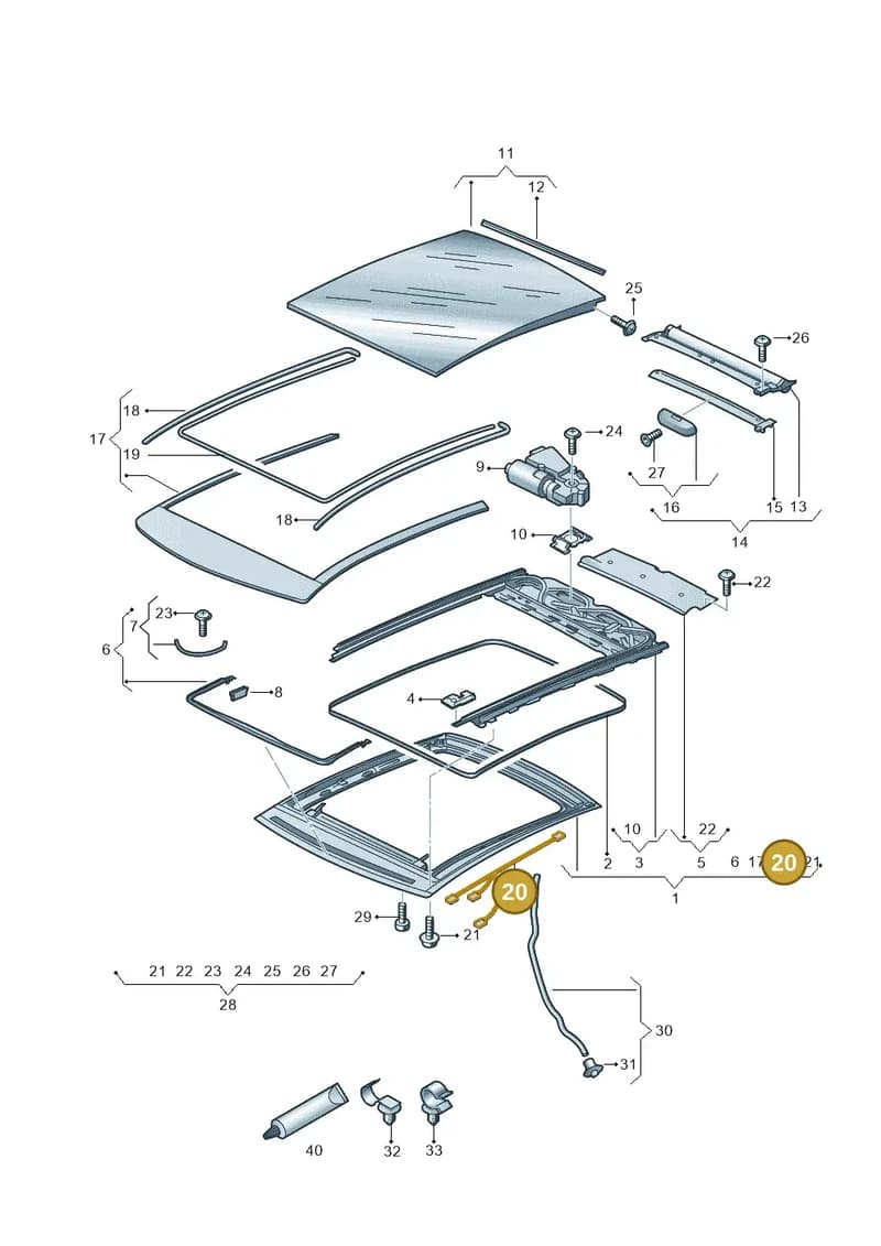 8X0971648 — Audi A1 Sportback (2014-2018) diagram 708877000, position 20