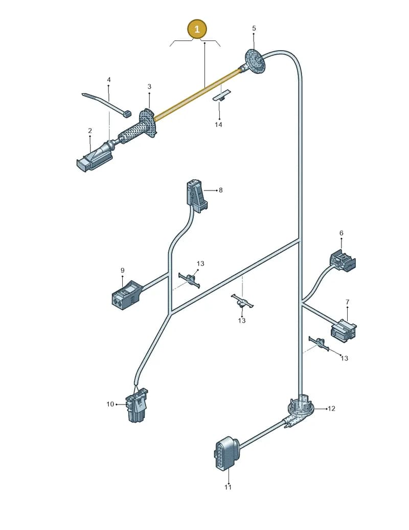 8X0971687C — Audi A1 Sportback (2014-2018) diagram 708972370, position 1