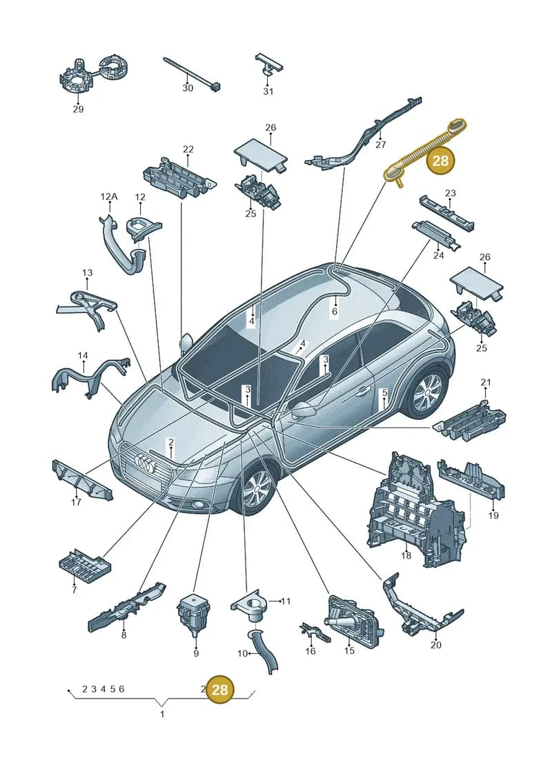 8X0971840 — Audi A1 Sportback (2010-2015) diagram 708971800, position 28
