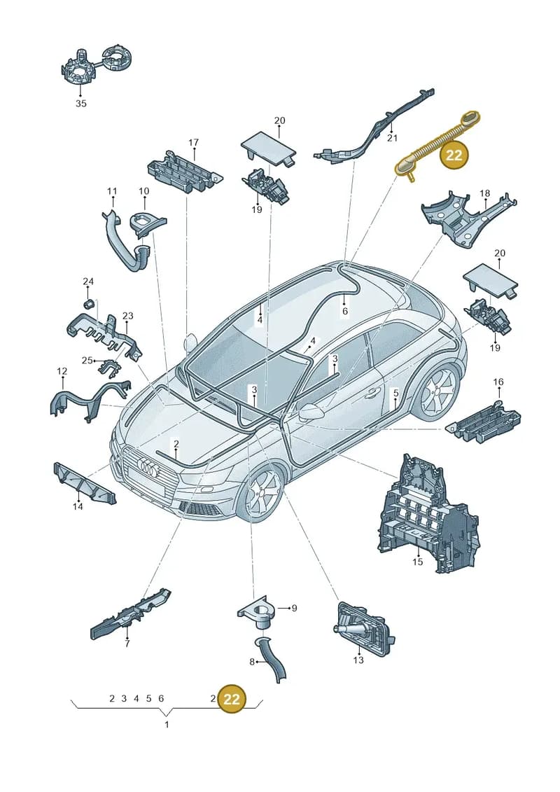 8X0971840A — Audi A1 Sportback (2014-2018) diagram 792971800, position 22