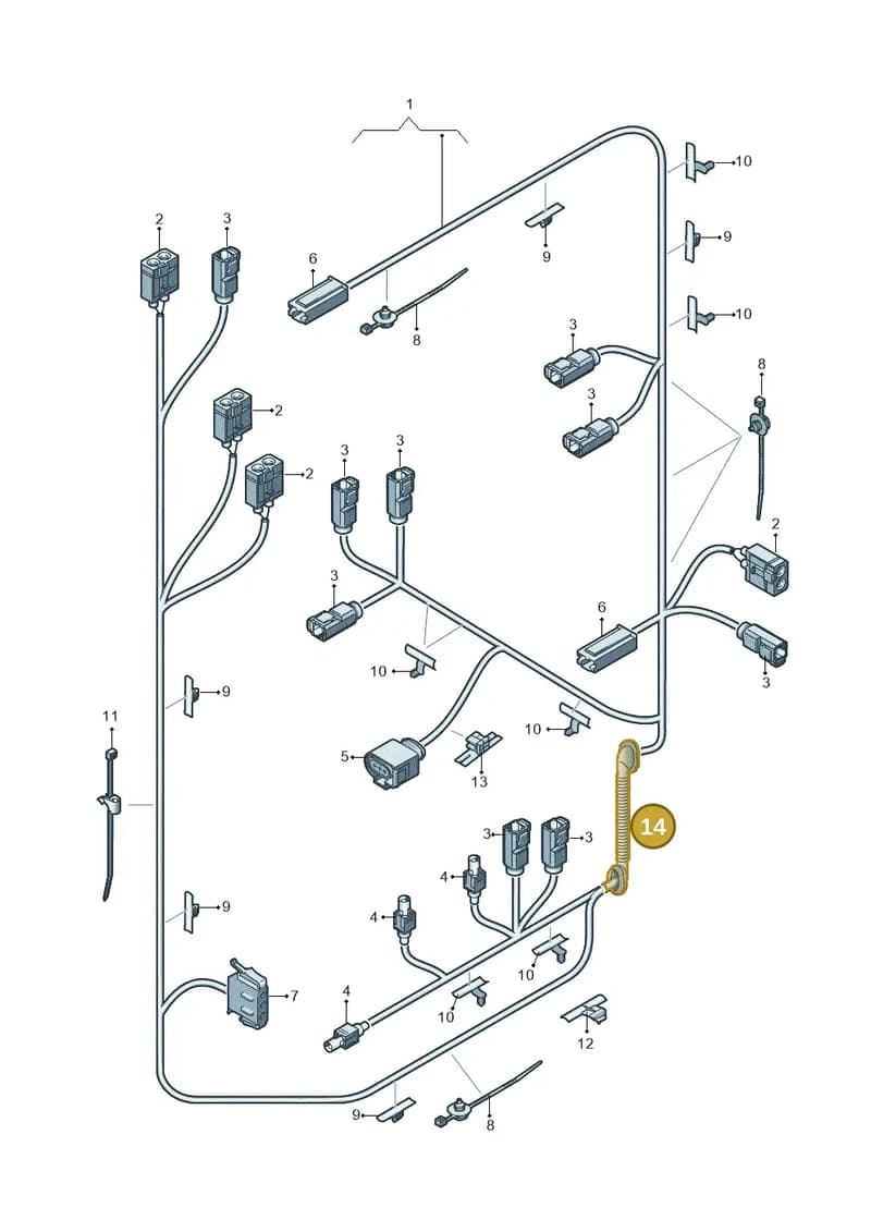 8X0971840 — Audi A1 Sportback (2014-2018) diagram 708972850, position 14