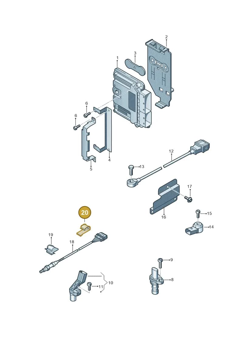 8X0971843 — Audi A1 Sportback (2014-2018) diagram 792906000, position 20