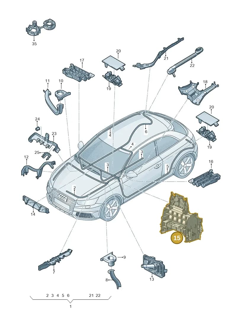 8X0971845C — Audi A1 Sportback (2014-2018) diagram 792971800, position 15