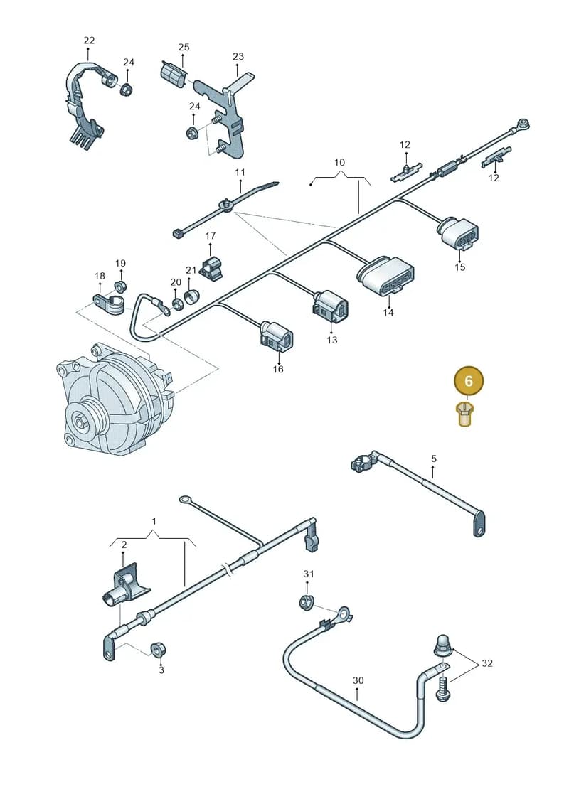8X0972501 — Audi Q3 1.4 (2016-) diagram 728972000, position 6