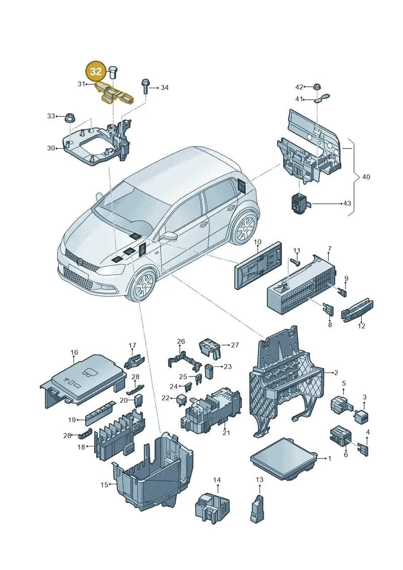 8X0972501A — Skoda Rapid (2012-2022) diagram 773937010, position 32