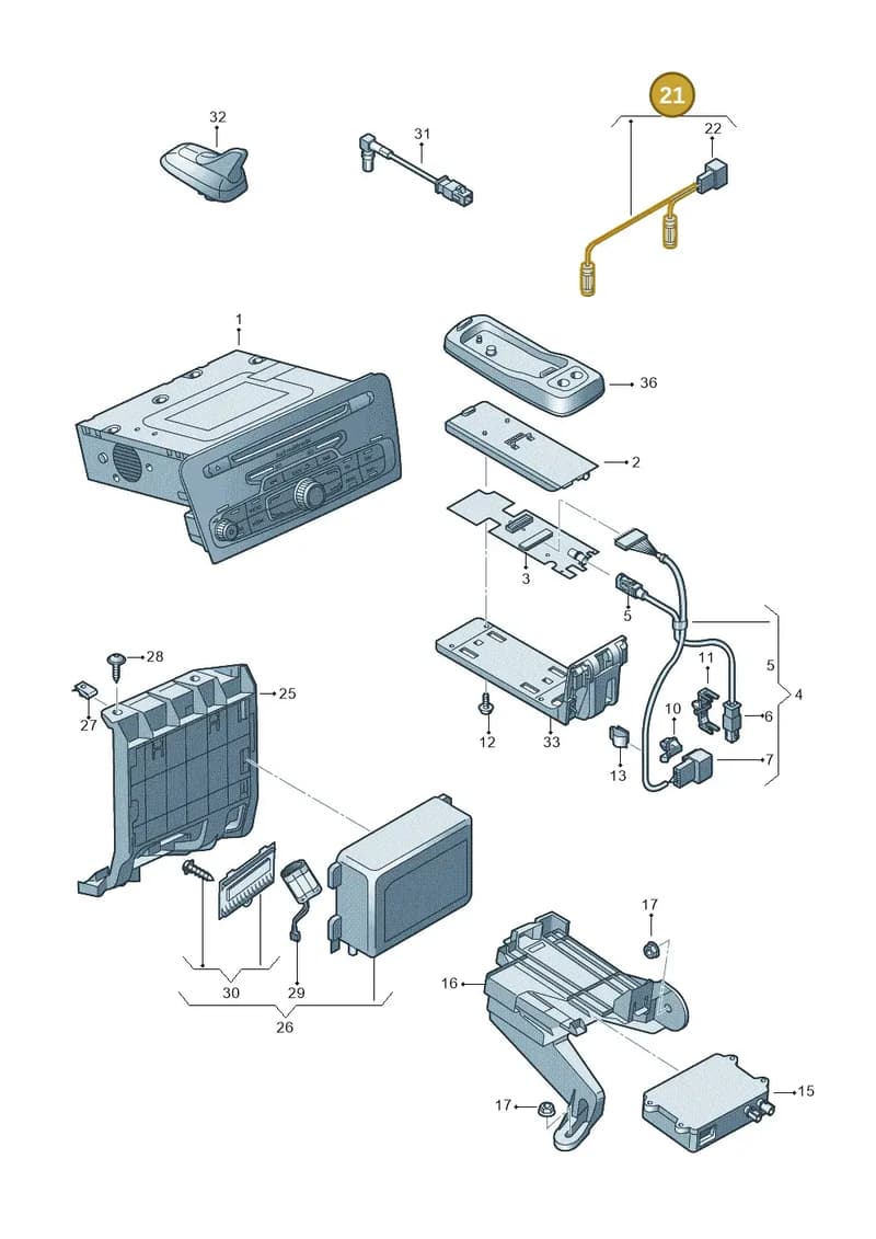 8X1035711D — Audi Q3 (2014-2019) diagram 855035550, position 21