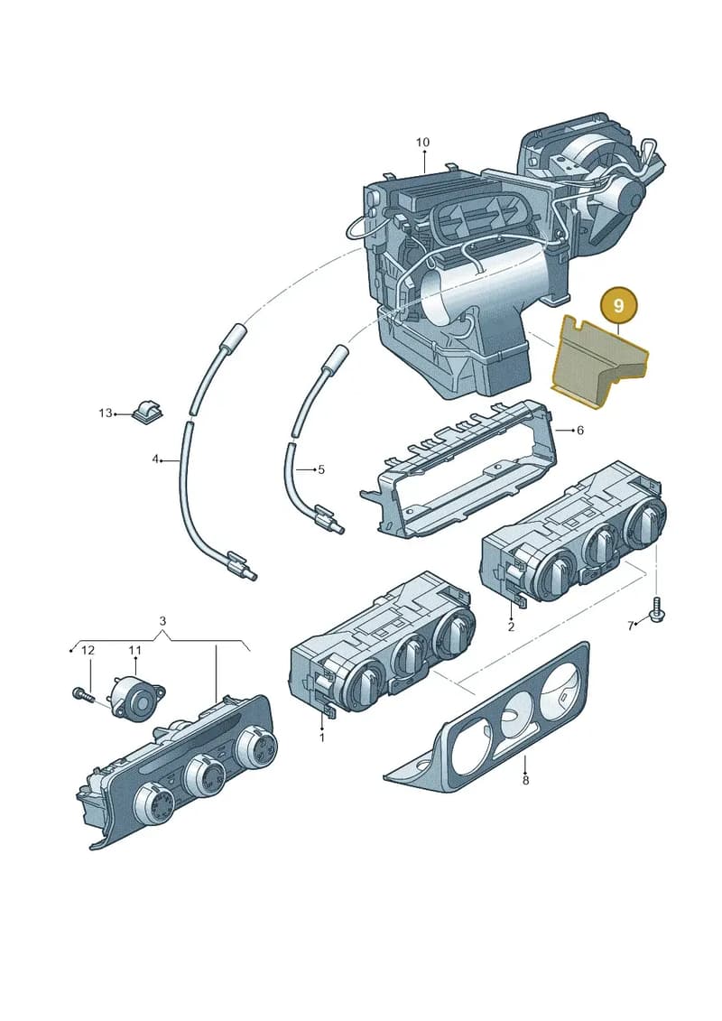 8X1819593 — Audi A1 Sportback (2014-2018) diagram 708819400, position 9