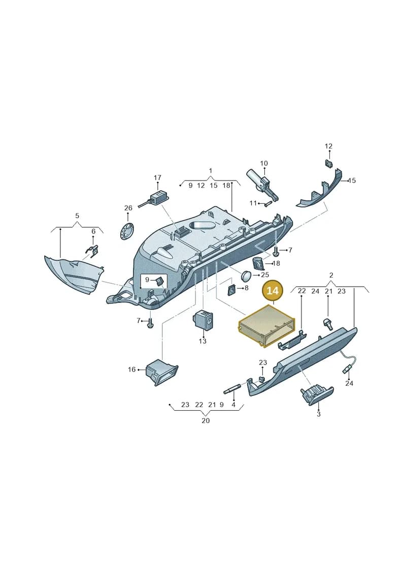 8X1857077 — Audi A1 Sportback (2014-2018) diagram 620857200, position 14