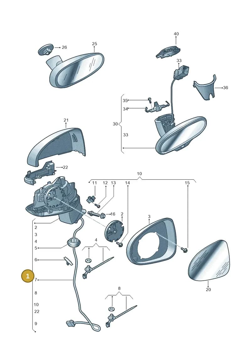 8X1857409S9B9 — Audi A1 Sportback (2014-2018) diagram 792857400, position 1