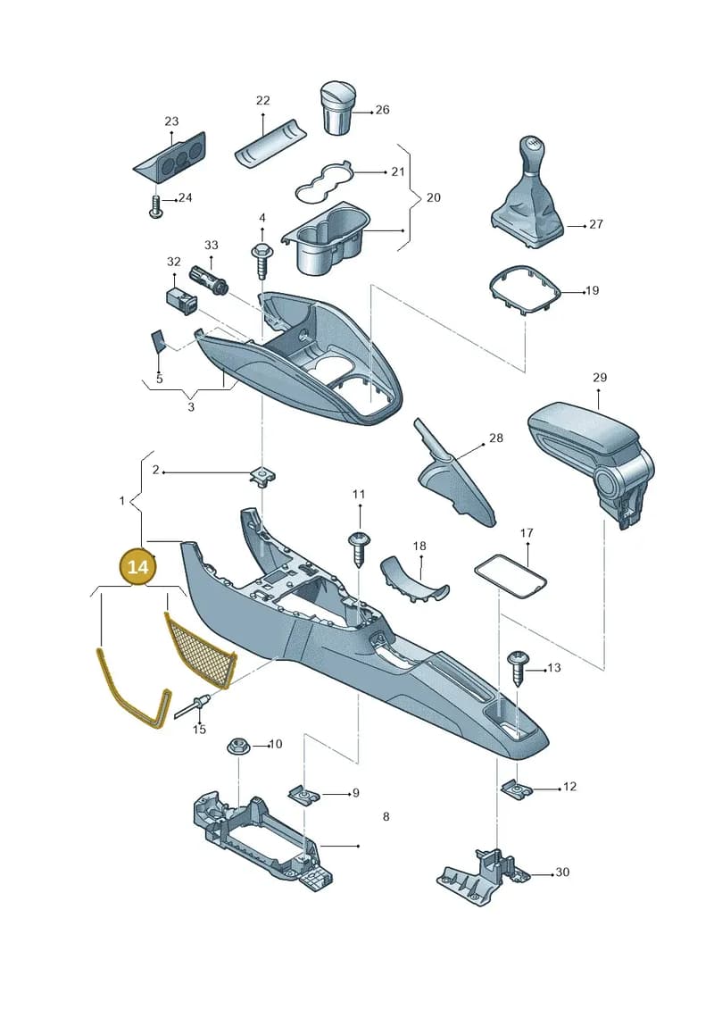 8X18616904PK — Audi A1 Sportback (2014-2018) diagram 792863500, position 14