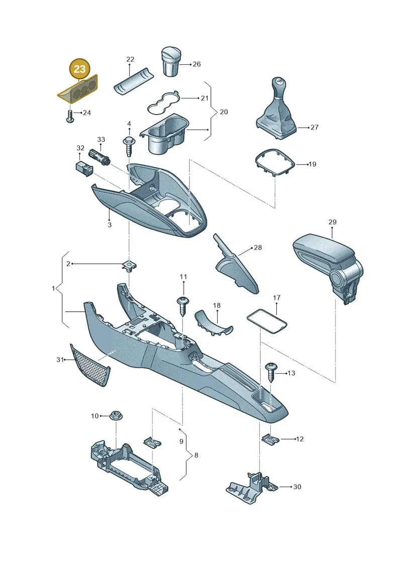 8X18633216PS — Audi A1 Sportback (2010-2015) diagram 708863500, position 23