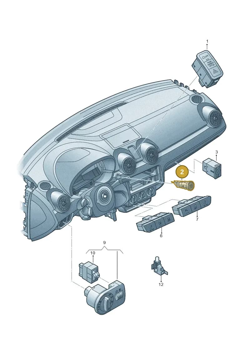 8X1905217D — Audi A1 Sportback (2014-2018) diagram 708941500, position 2