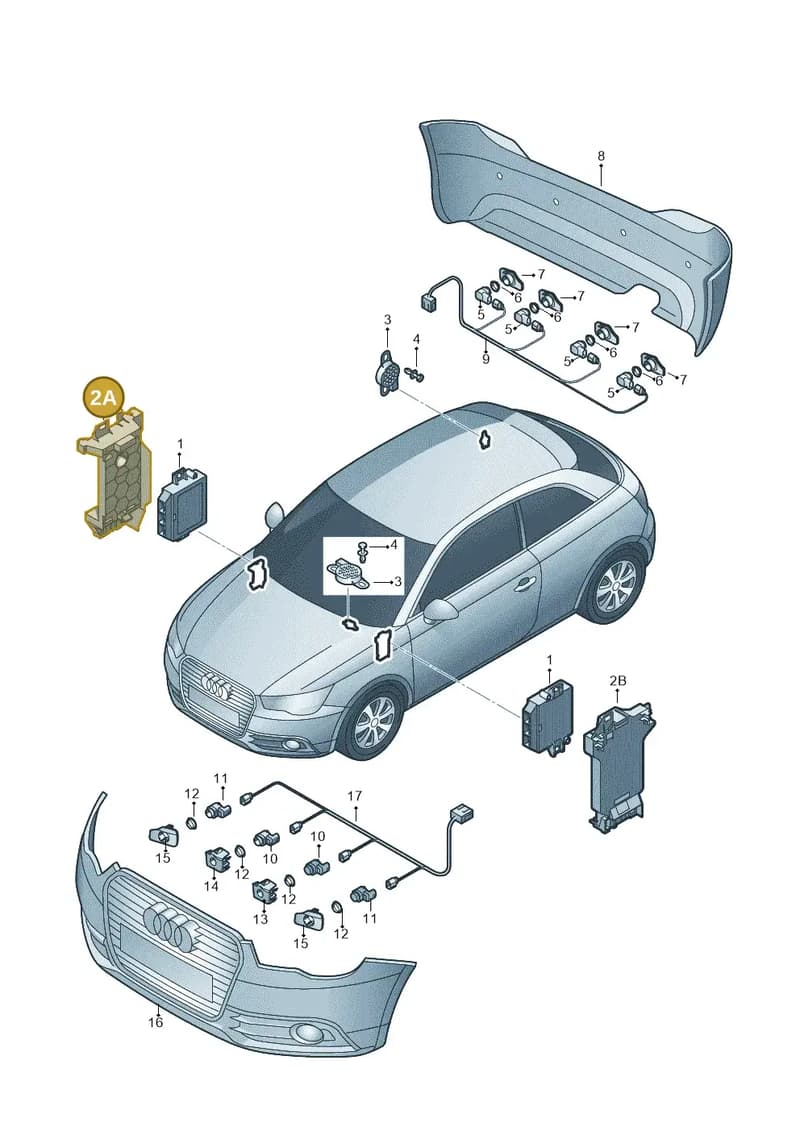 8X1907535 — Audi A1 Sportback (2010-2015) diagram 708919200, position 2A