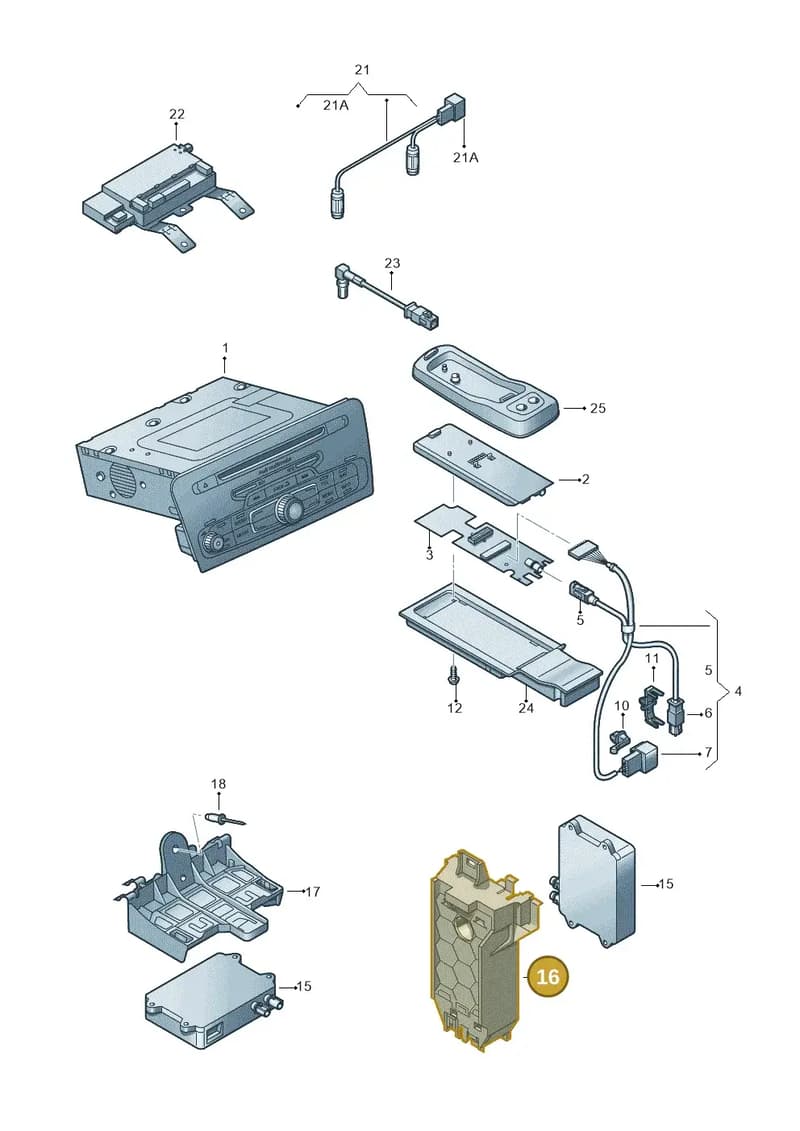 8X1907535 — Audi A1 Sportback (2014-2018) diagram 708035550, position 16