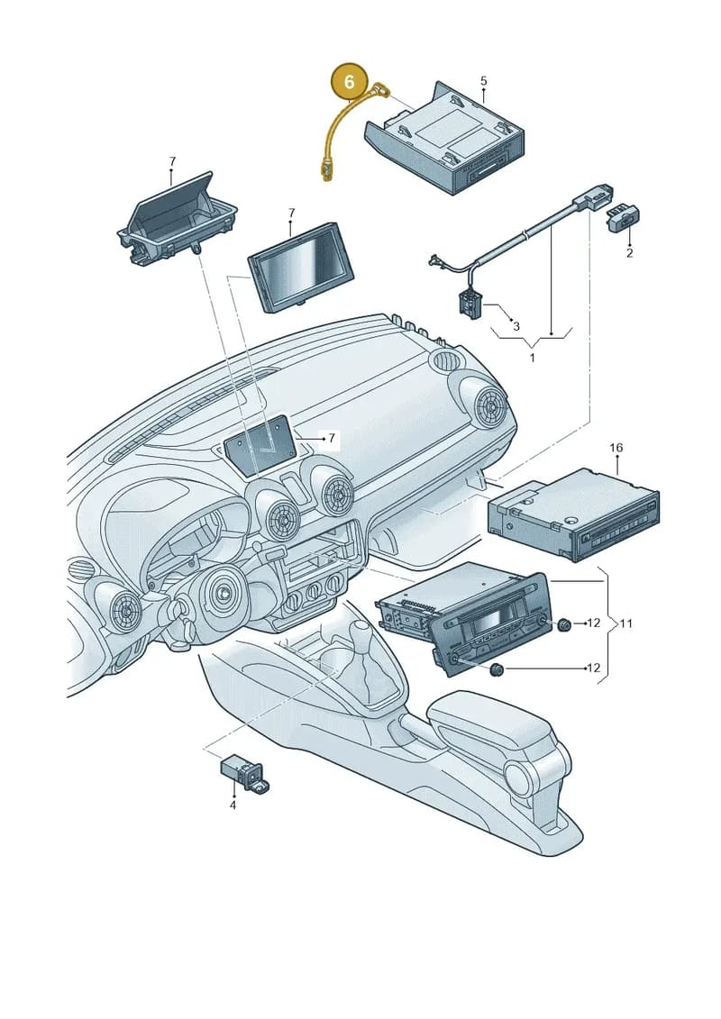8X1971656A — Audi A1 Sportback (2010-2015) diagram 708035380, position 6