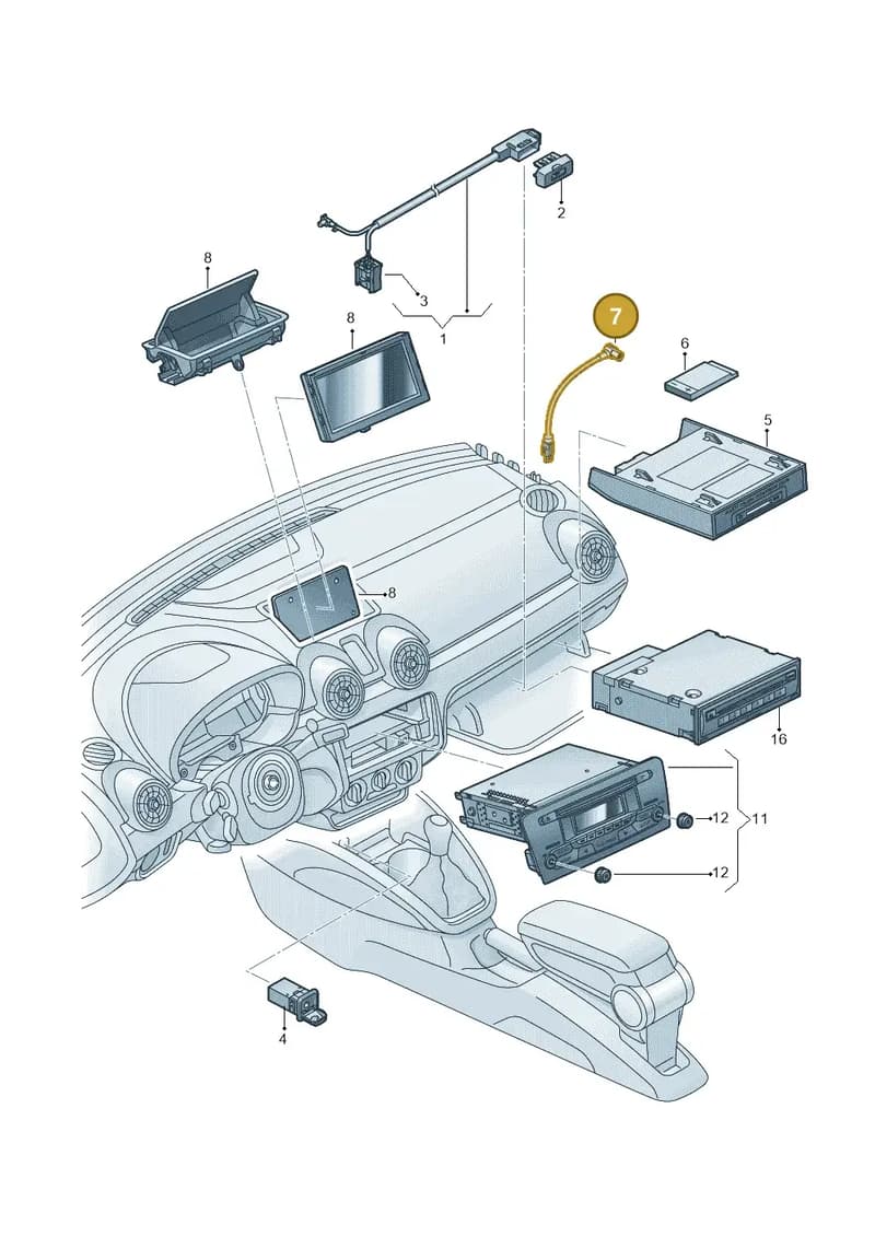 8X1971656A — Audi A1 Sportback (2014-2018) diagram 792035380, position 7