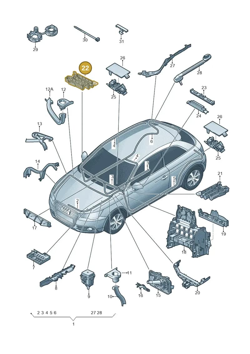 8X1971845 — Audi A1 Sportback (2010-2015) diagram 708971800, position 22