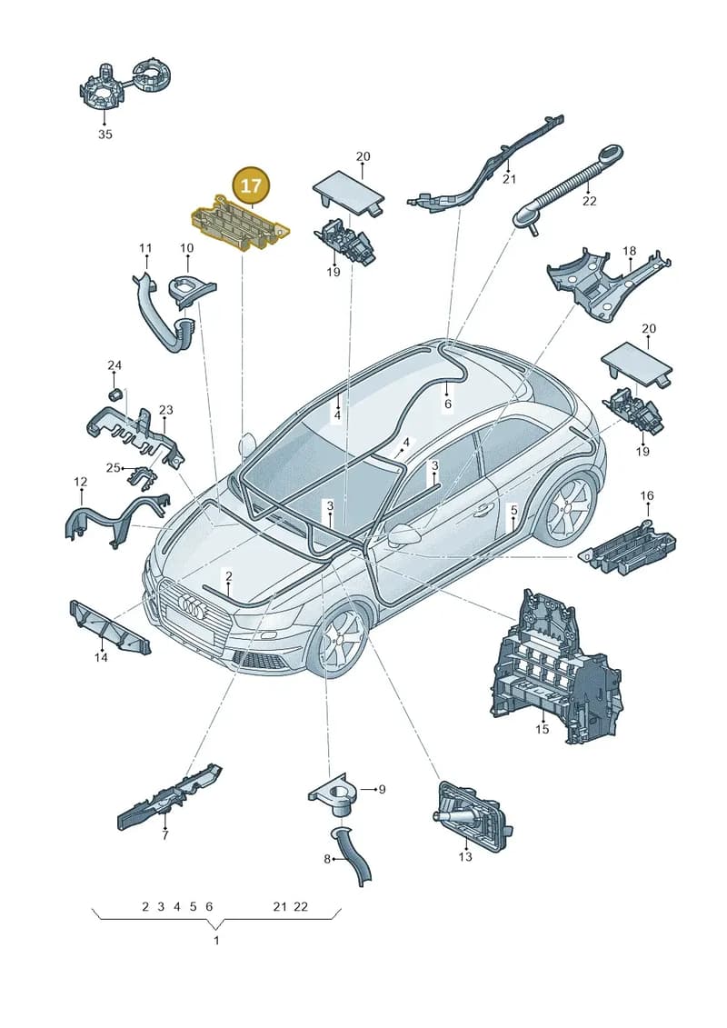 8X1971845 — Audi A1 Sportback (2014-2018) diagram 792971800, position 17