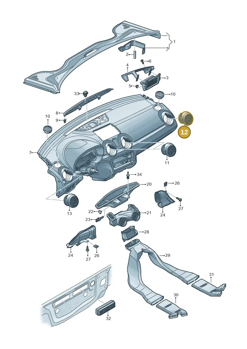 8X2820901AJFK — Audi A1 Sportback (2014-2018) diagram 708819300, position 12