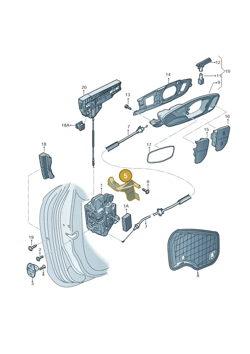 8X2837350A — Audi A1 Sportback (2010-2015) diagram 708837300, position 5