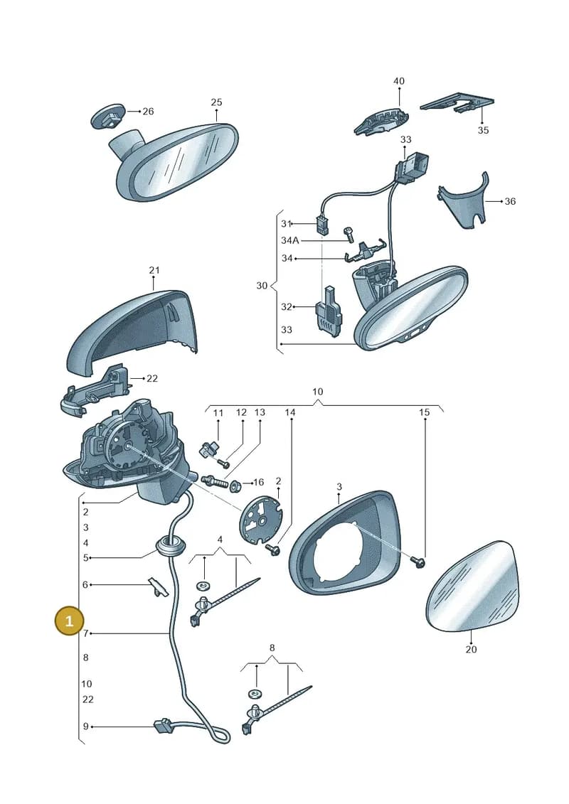 8X2857409T9B9 — Audi A1 Sportback (2010-2015) diagram 708857400, position 1