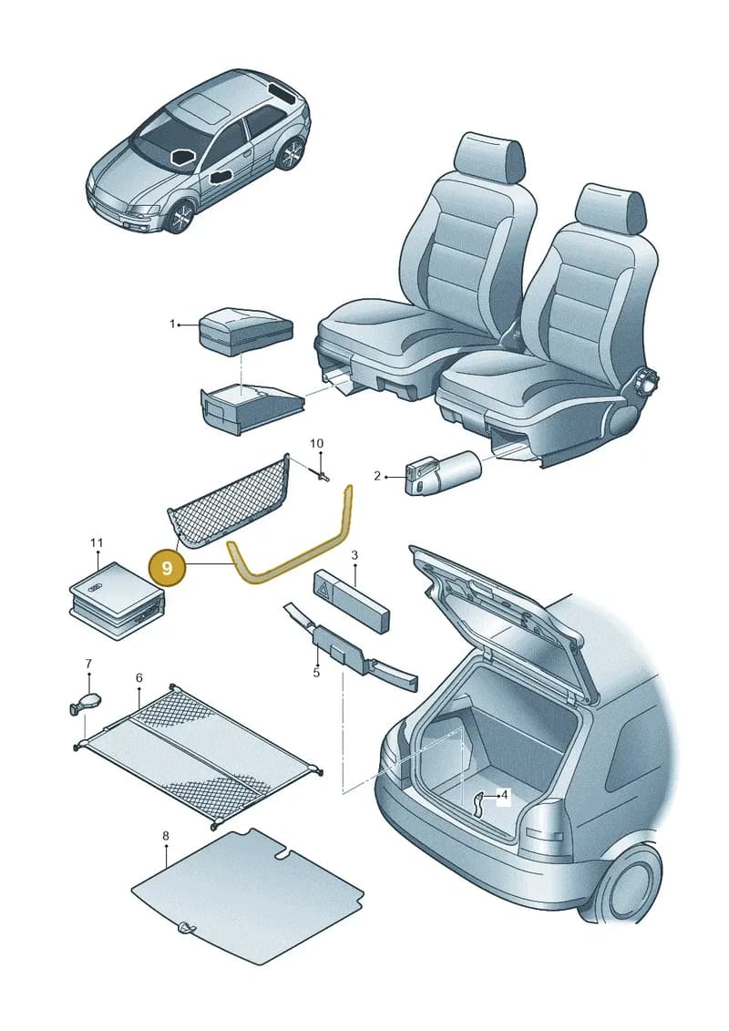 8X28616904PK — Audi A1 Sportback (2010-2015) diagram 412860000, position 9