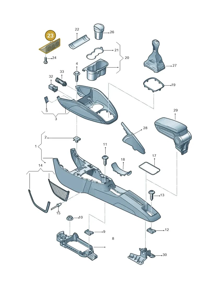 8X28633216PS — Audi A1 Sportback (2014-2018) diagram 792863500, position 23