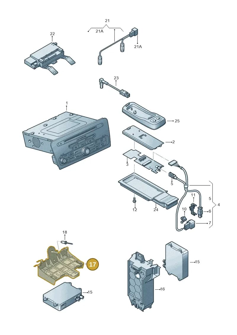 8X2907471 — Audi A1 Sportback (2014-2018) diagram 708035550, position 17