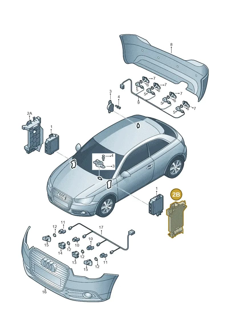8X2907535A — Audi A1 Sportback (2010-2015) diagram 708919200, position 2B