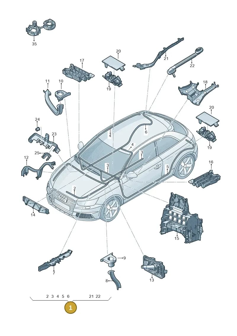 8X2971051A — Audi A1 Sportback (2014-2018) diagram 792971800, position 1