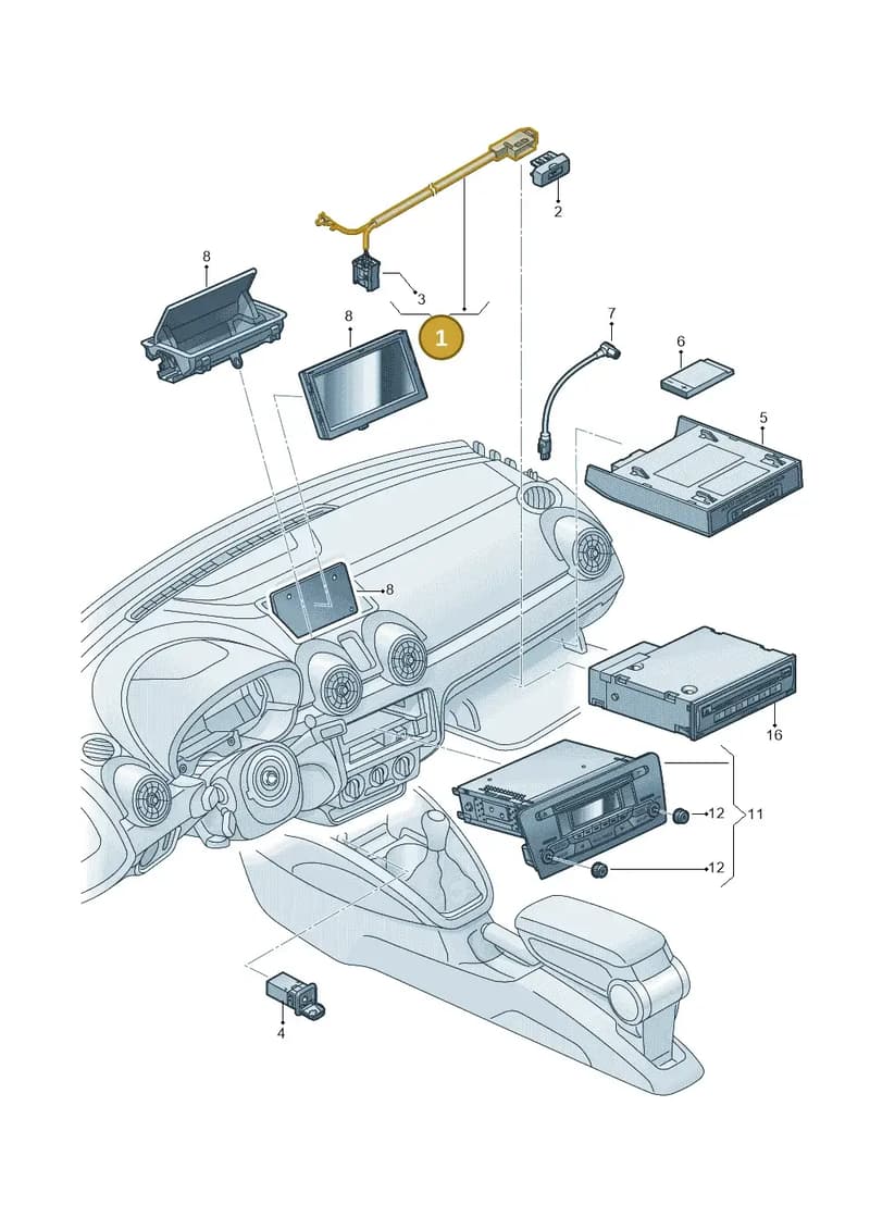 8X2971656C — Audi A1 Sportback (2014-2018) diagram 792035380, position 1