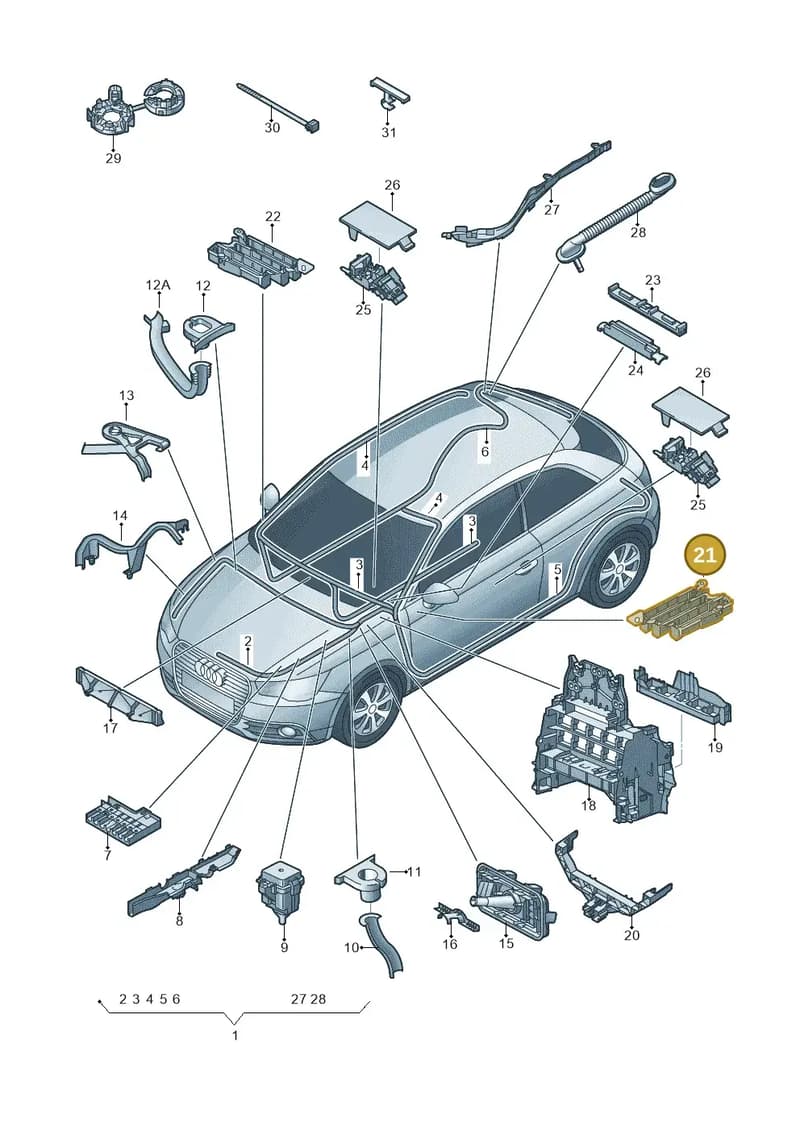 8X2971845 — Audi A1 Sportback (2010-2015) diagram 708971800, position 21