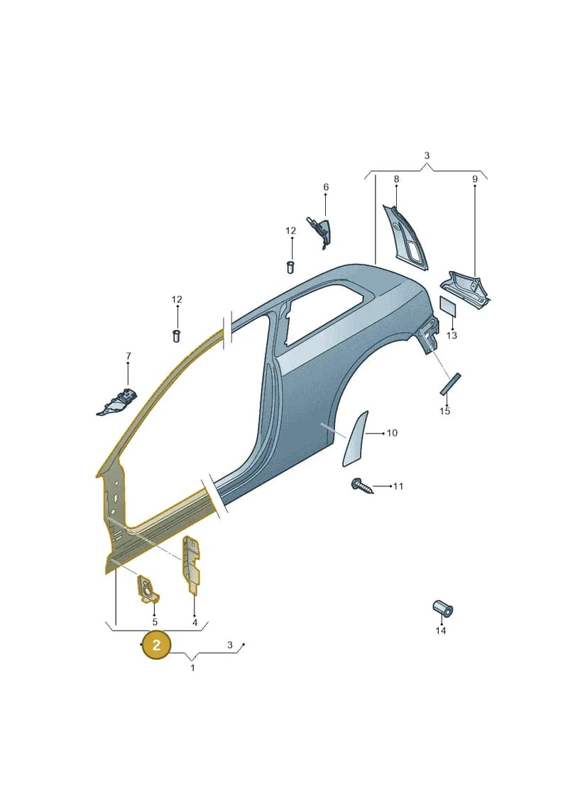 8X3809840 — Audi A1 Sportback (2014-2018) diagram 708809500, position 2