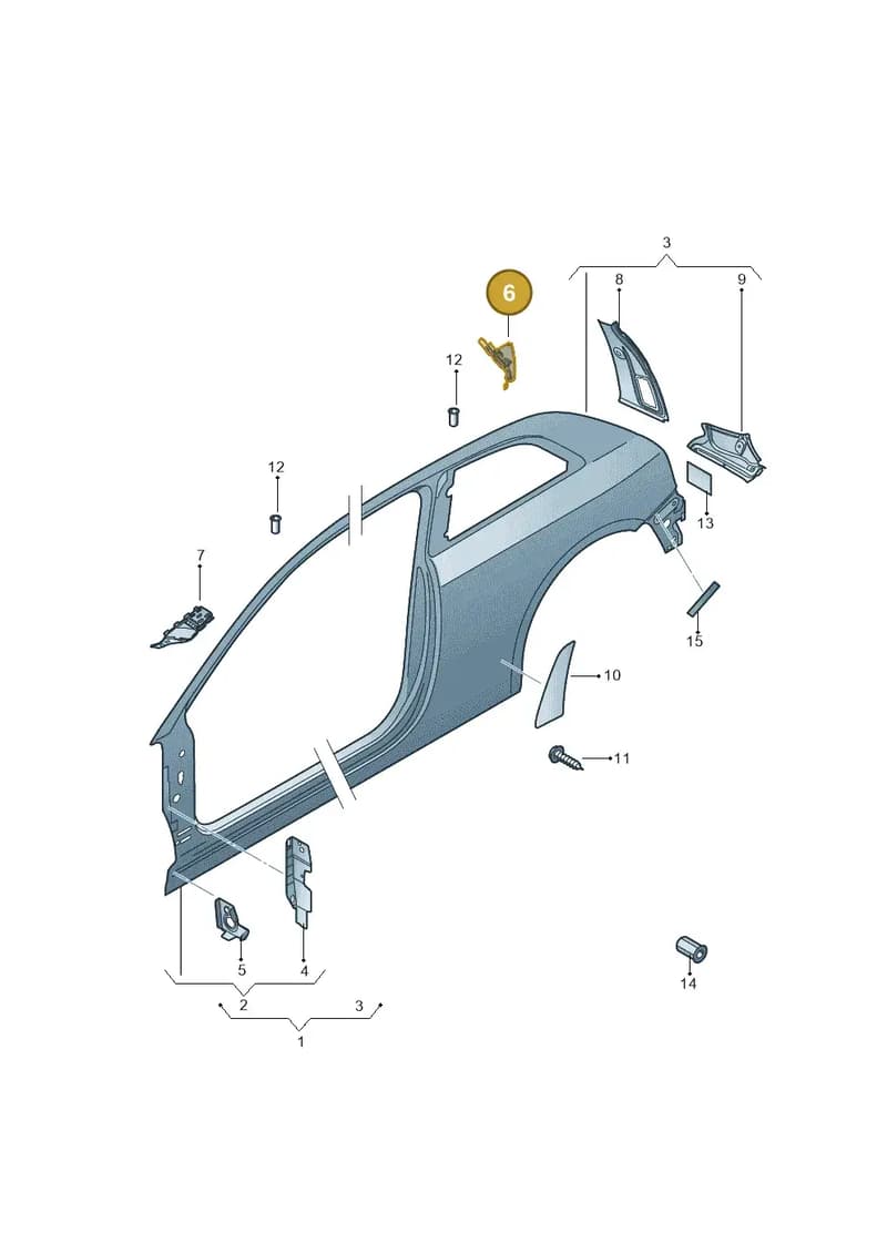 8X3810332 — Audi A1 Sportback (2014-2018) diagram 708809500, position 6