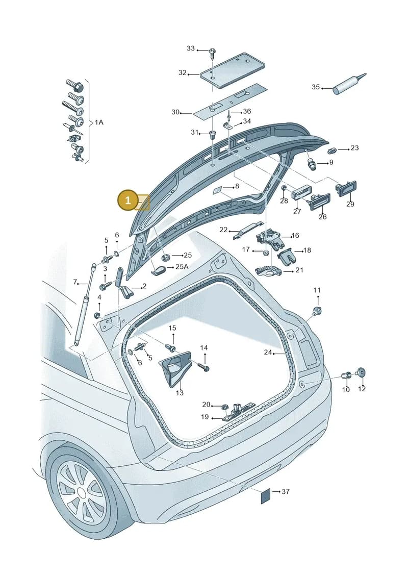 8X3827023 — Audi A1 Sportback (2014-2018) diagram 708827000, position 1