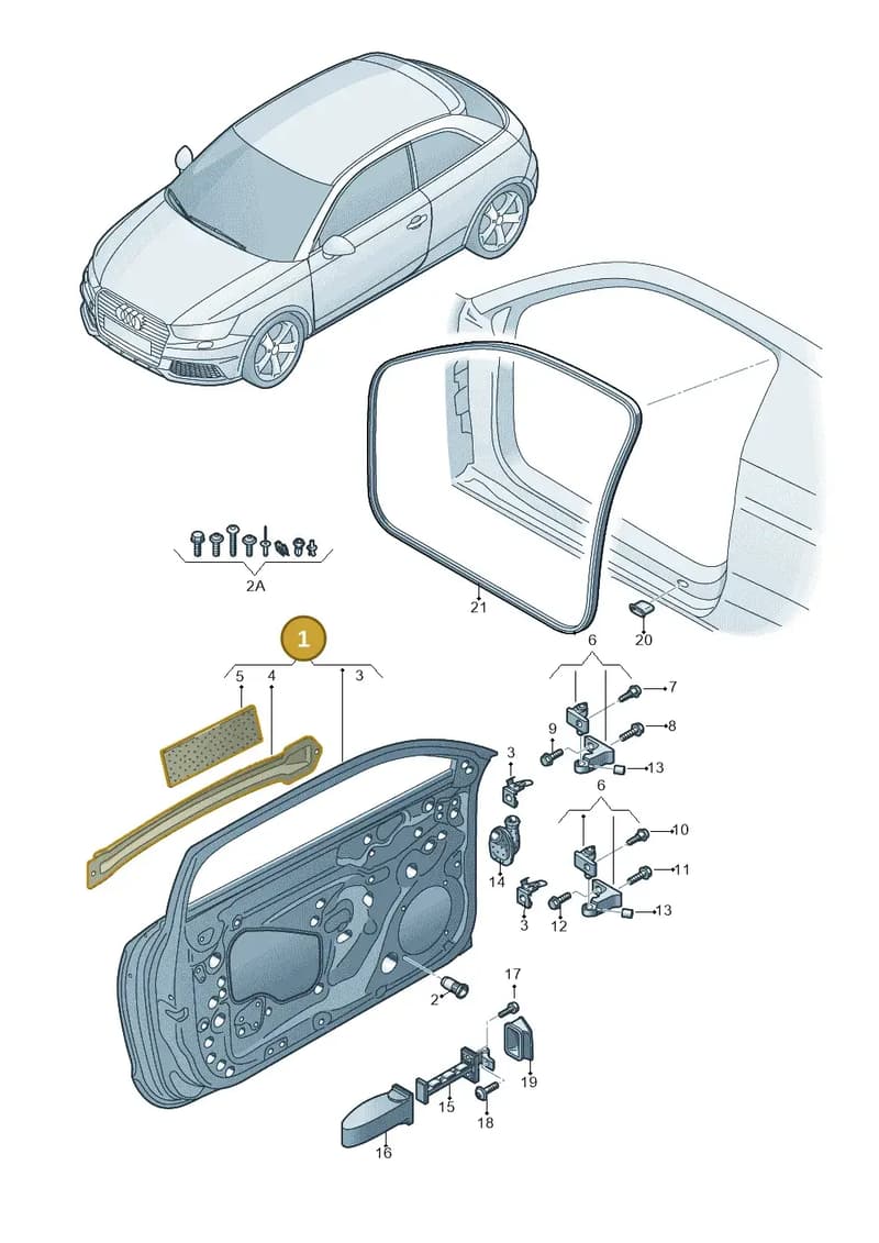 8X3831052B — Audi A1 Sportback (2014-2018) diagram 792831100, position 1