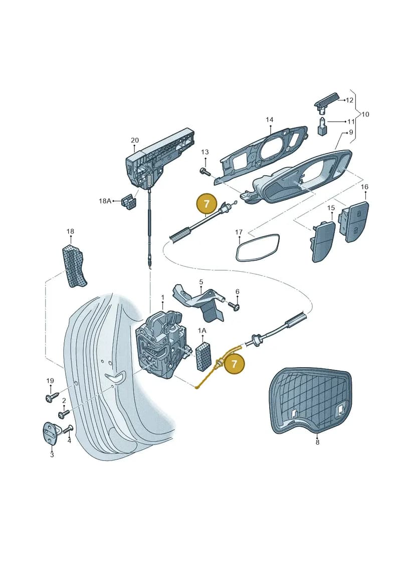 8X3837085A — Audi A1 Sportback (2010-2015) diagram 708837300, position 7