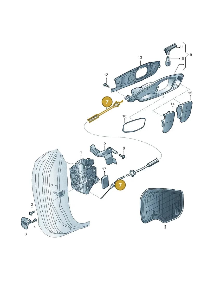 8X3837085A — Audi A1 Sportback (2014-2018) diagram 792837300, position 7