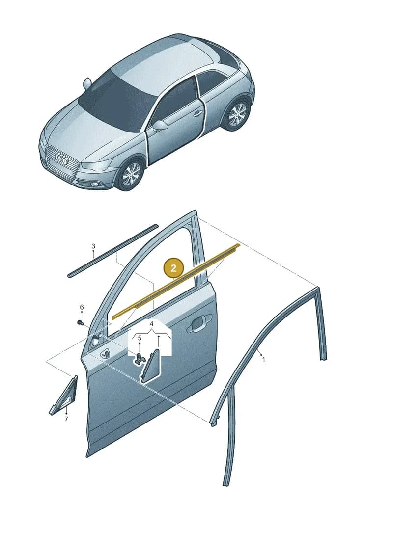 8X3837477B — Audi A1 Sportback (2014-2018) diagram 708837400, position 2