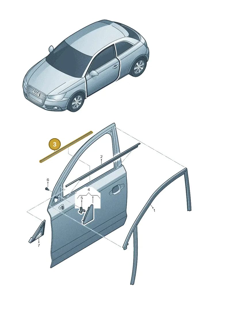 8X3837479C — Audi A1 Sportback (2014-2018) diagram 708837400, position 3