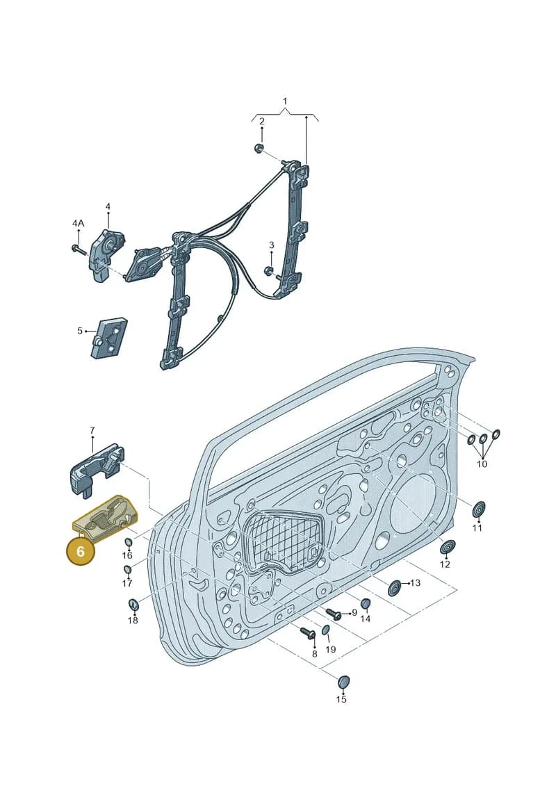 8X3837841 — Audi A1 Sportback (2014-2018) diagram 708837600, position 6