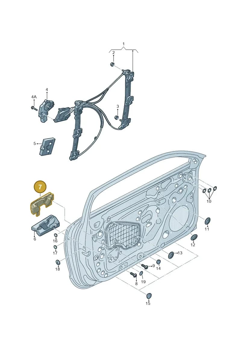8X3837848 — Audi A1 Sportback (2014-2018) diagram 708837600, position 7