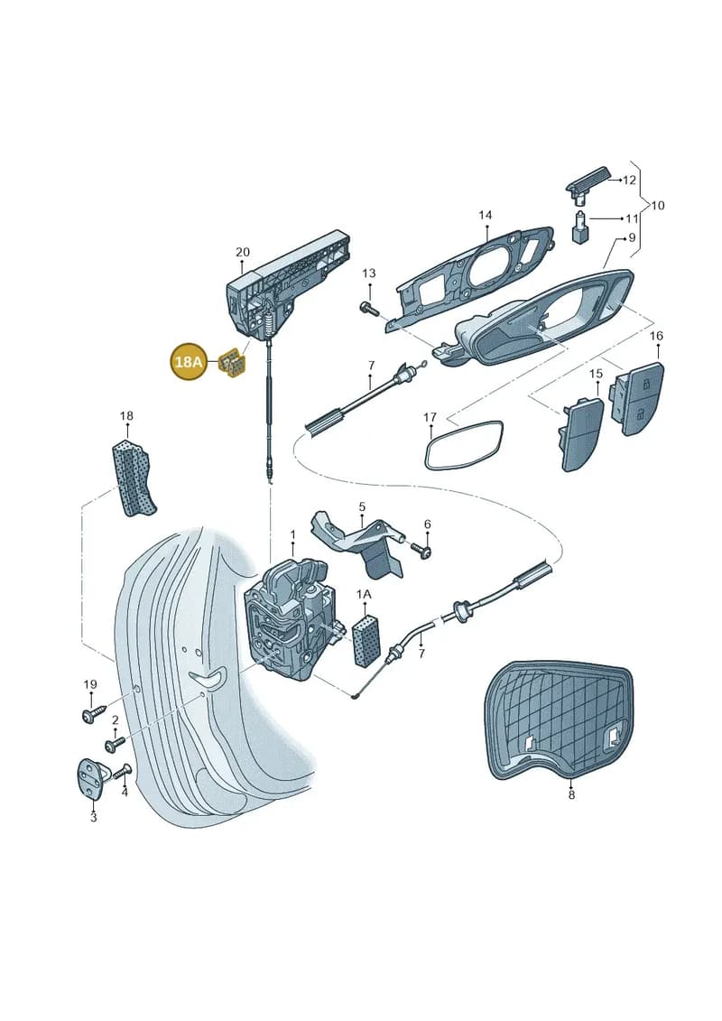8X3837950B — Audi A1 Sportback (2010-2015) diagram 708837300, position 18A