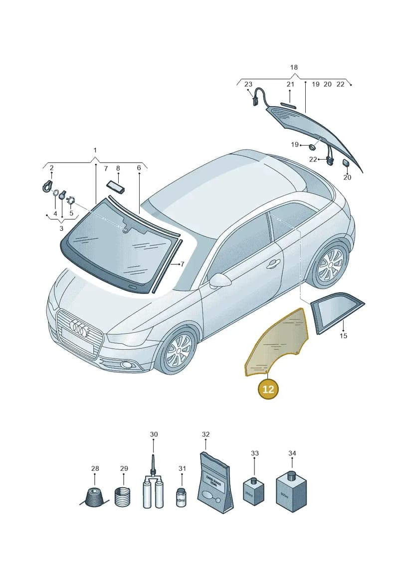 8X3845201 — Audi A1 Sportback (2014-2018) diagram 792845000, position 12