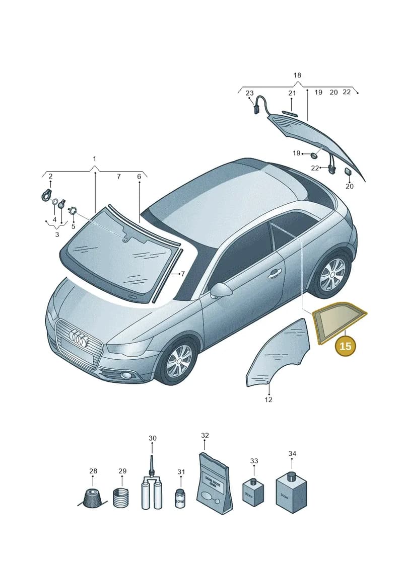 8X3845299ANVB — Audi A1 Sportback (2010-2015) diagram 708845000, position 15