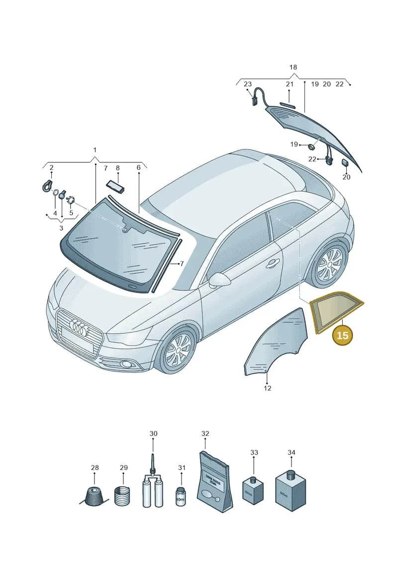 8X3845299ANVB — Audi A1 Sportback (2014-2018) diagram 792845000, position 15