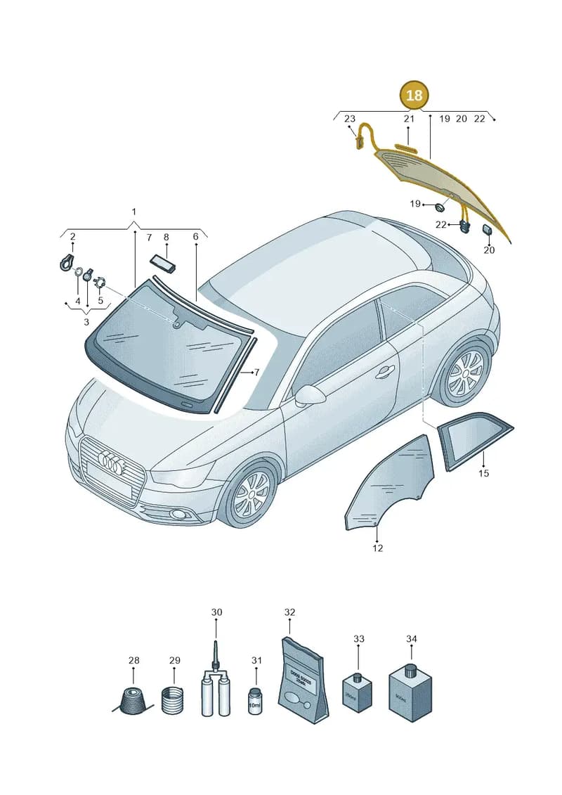 8X3845501ANVB — Audi A1 Sportback (2014-2018) diagram 792845000, position 18